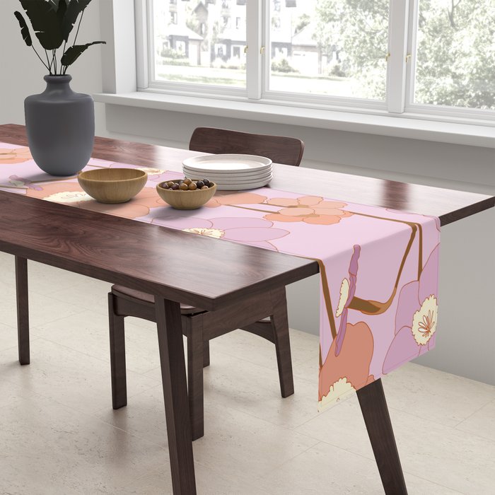 Purple Daffodil Pattern Table Runner Gallery Image 2