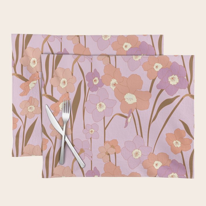 Purple Daffodil Pattern Placemat Gallery Image 1