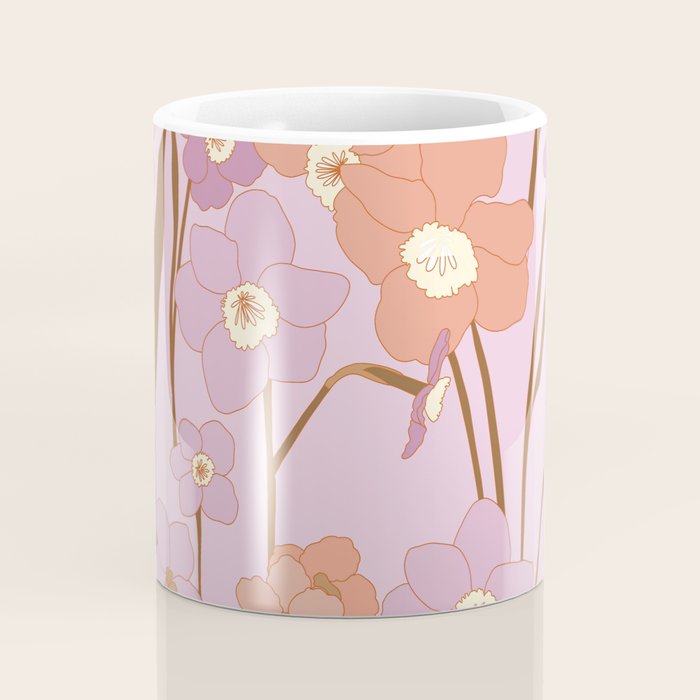 Purple Daffodil Pattern Coffee Mug Gallery Image 4