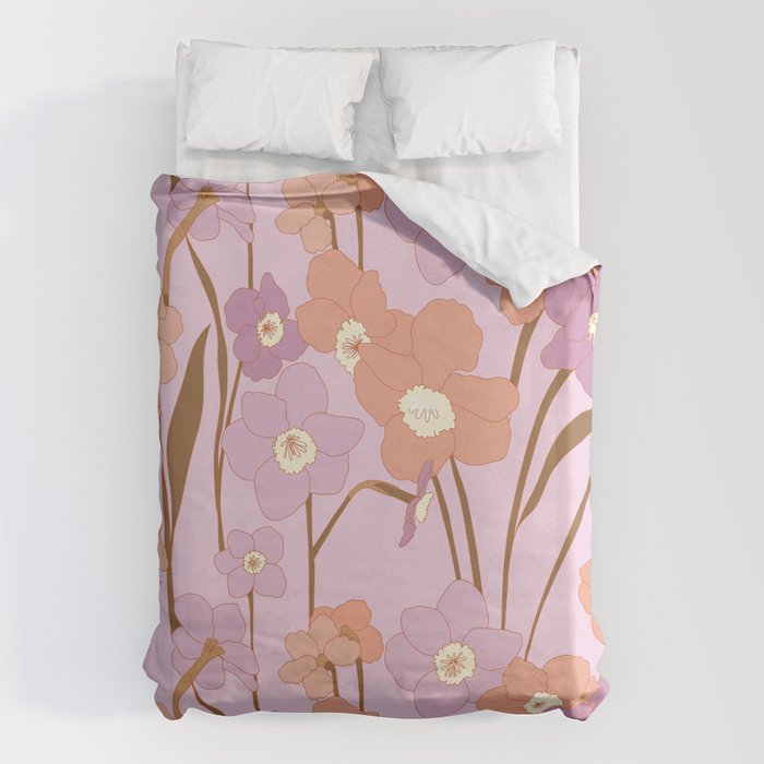 Purple Daffodil Pattern Duvet Cover Gallery Image 6