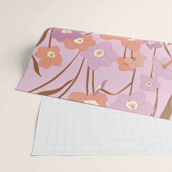 Purple Daffodil Pattern Wrapping Paper Gallery Image 2