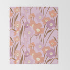 Purple Daffodil Pattern Throw Blanket Gallery Image 2