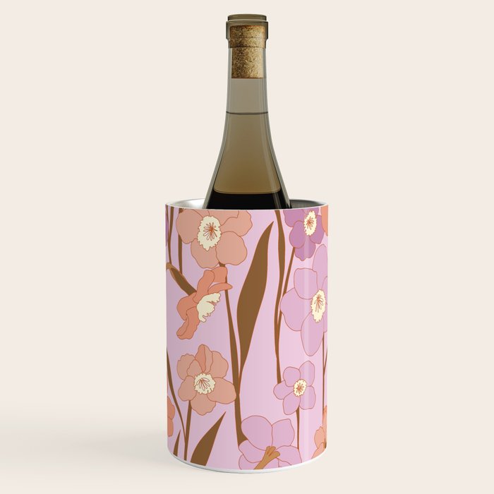 Purple Daffodil Pattern Wine Chiller Gallery Image 2