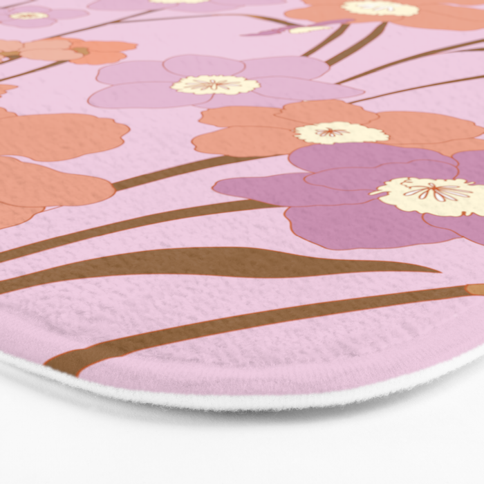 Purple Daffodil Pattern Bath Mat Gallery Image 3