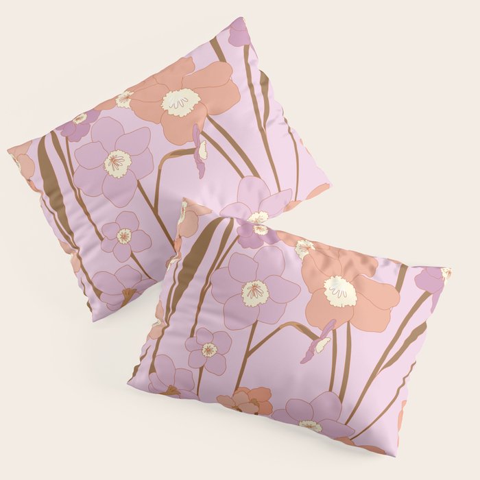 Purple Daffodil Pattern Pillow Sham Gallery Image 1