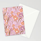 Purple Daffodil Pattern Stationery Card Gallery Image 2
