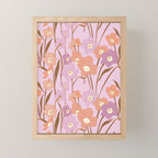 Purple Daffodil Pattern Mini Art Print Gallery Image 1