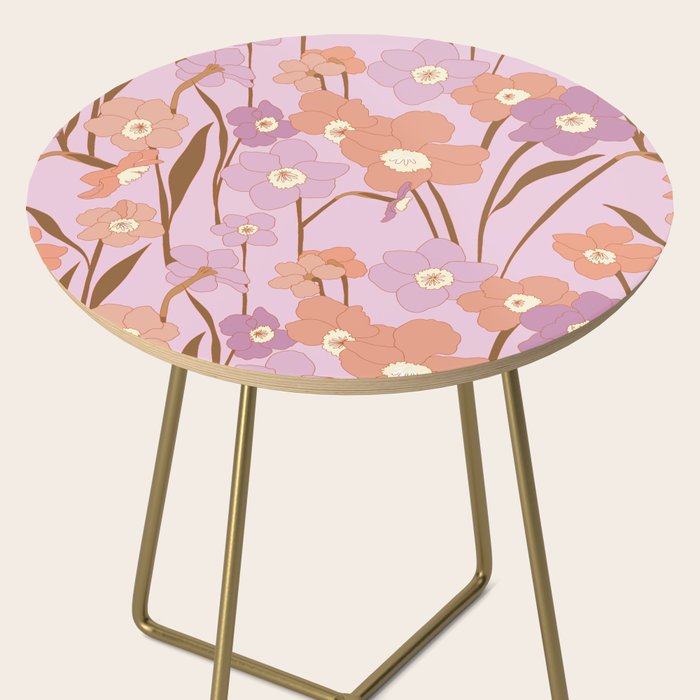 Purple Daffodil Pattern Side Table Gallery Image 2