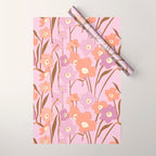 Purple Daffodil Pattern Wrapping Paper Gallery Image 1