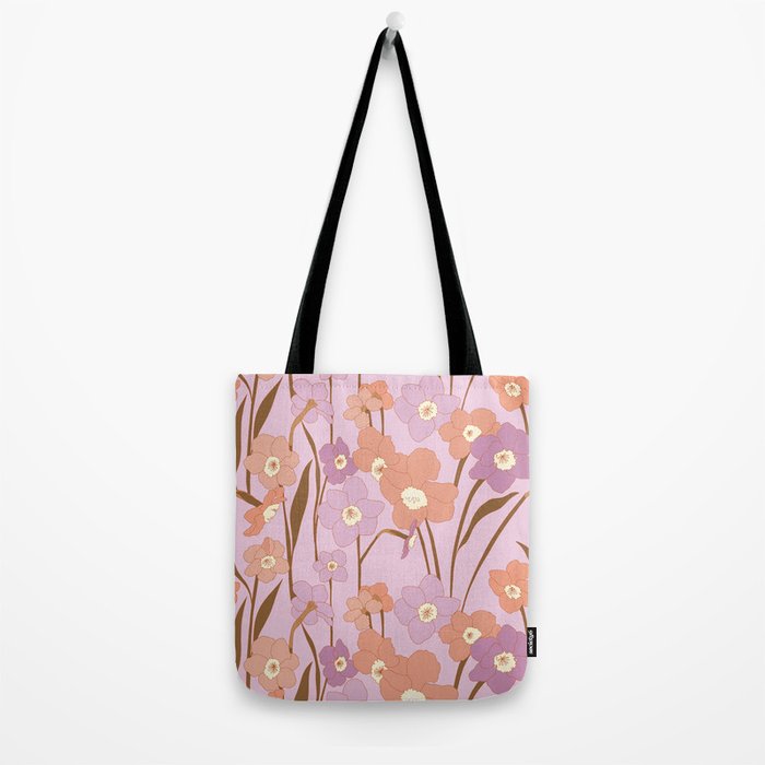 Purple Daffodil Pattern Tote Bag Gallery Image 2