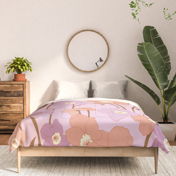 Purple Daffodil Pattern Comforter Gallery Image 3