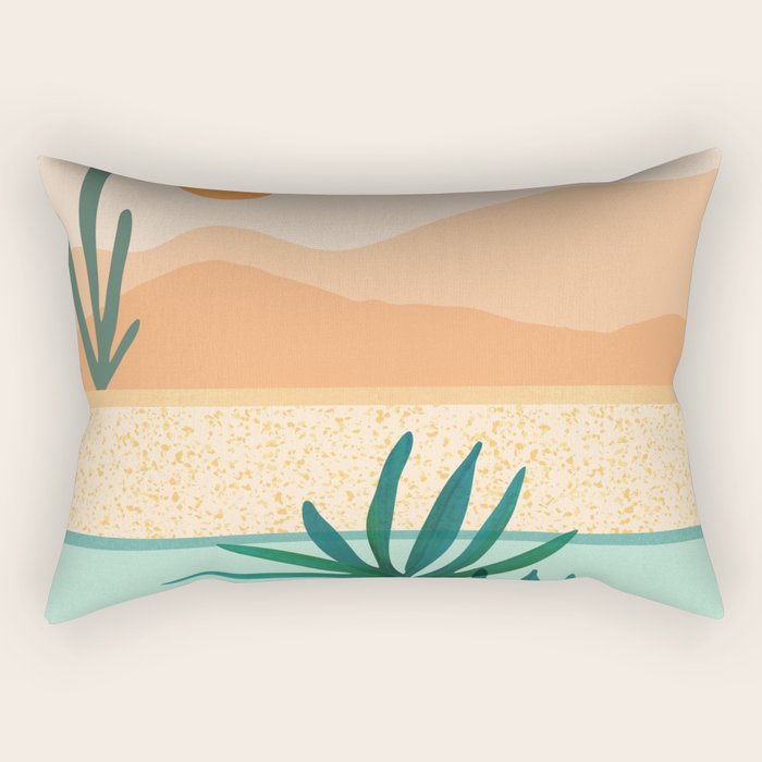 Southwest Poolside Desert Landscape Series Rectangular Pillow Gallery Image 1