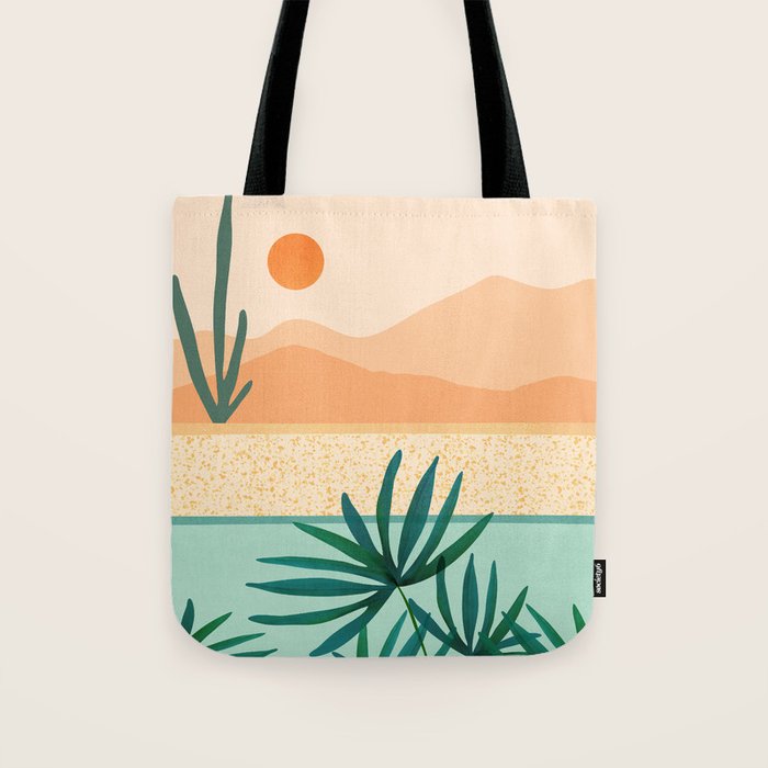 Southwest Poolside Desert Landscape Series Tote Bag Gallery Image 1