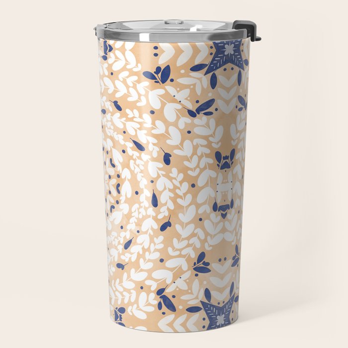 Pink Circular Nature Tiles PB Travel Mug Gallery Image 2