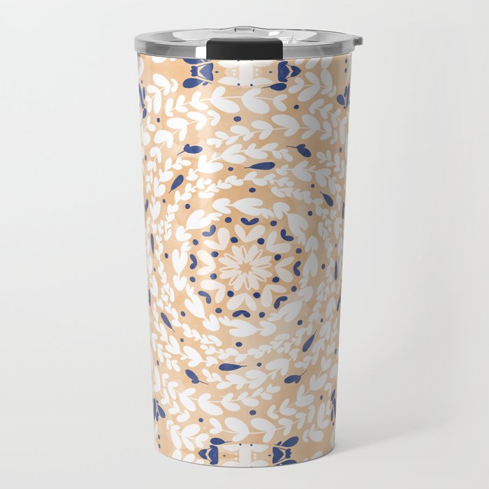 Pink Circular Nature Tiles PB Travel Mug Gallery Image 1