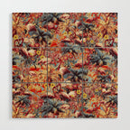 Flamingos and Floral Pattern Wood Wall Art Gallery Image 1