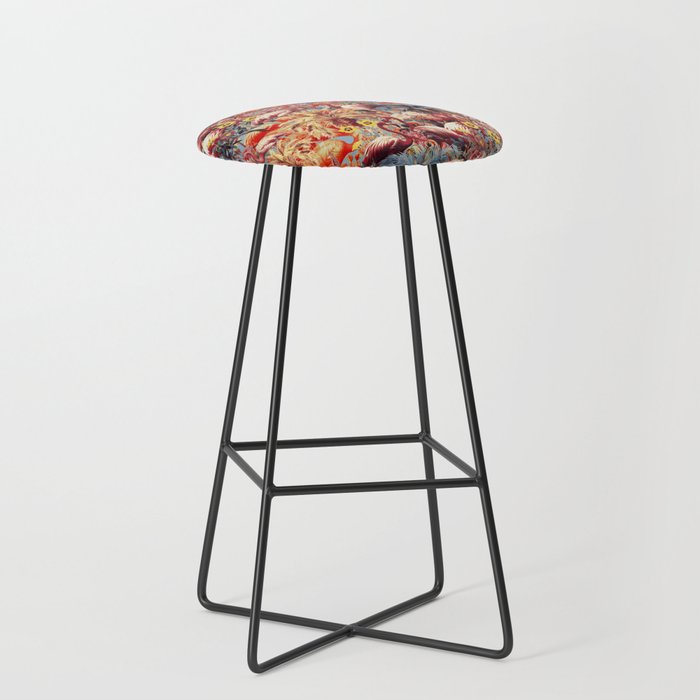 Flamingos and Floral Pattern Stool Gallery Image 1
