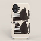 Minimalist Cats in Black and White iPhone Case Gallery Image 1