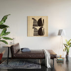 Minimalist Cats in Black and White Wood Wall Art Gallery Image 2