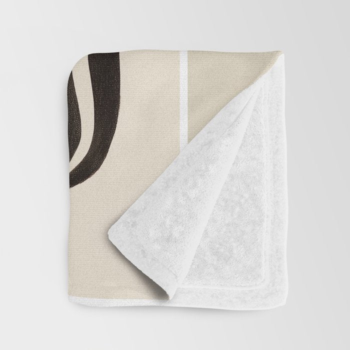 Minimalist Cats in Black and White Throw Blanket Gallery Image 3