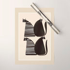 Minimalist Cats in Black and White Wrapping Paper Gallery Image 1