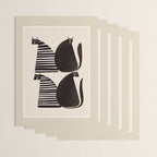 Minimalist Cats in Black and White Wrapping Paper Gallery Image 3