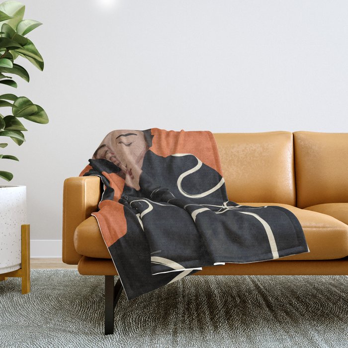 Thinking of a moment 2 Throw Blanket Gallery Image 1
