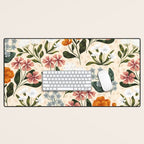 Wild Flowers ~ vol2.  vintage inspired botanical Desk Mat Gallery Image 1