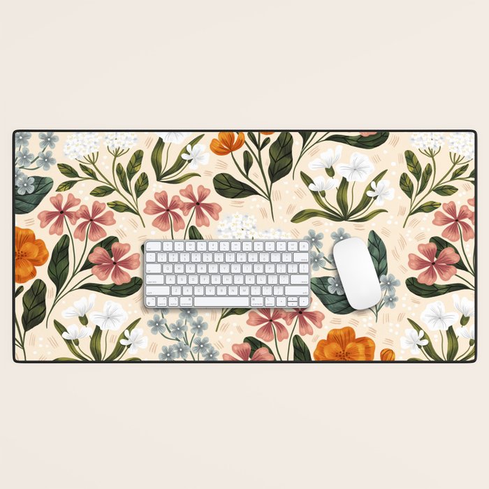 Wild Flowers ~ vol2.  vintage inspired botanical Desk Mat Gallery Image 1