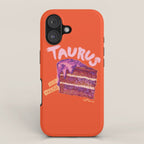 Taurus Birthday Cake in Burnt Orange iPhone Case Gallery Image 1
