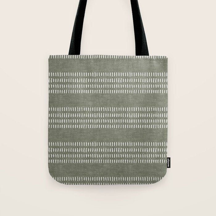 farmhouse stitch - olive Tote Bag Gallery Image 1