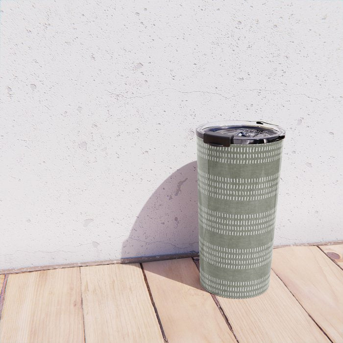 farmhouse stitch - olive Travel Mug Gallery Image 4