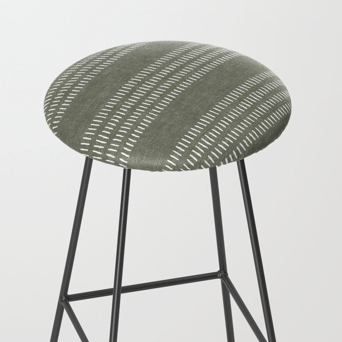farmhouse stitch - olive Stool Gallery Image 2