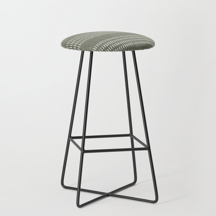 farmhouse stitch - olive Stool Gallery Image 1