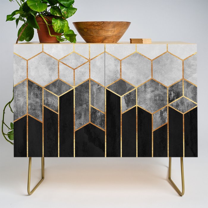 Charcoal Hexagons Credenza Gallery Image 1