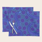 The Rivers around Us (blue) - Authentic Aboriginal Art Placemat Gallery Image 1