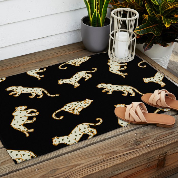 Leopard at Night Outdoor Rug Gallery Image 2