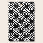 Black and white checkered love heart pattern Cutting Board Gallery Image 1