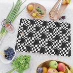 Black and white checkered love heart pattern Cutting Board Gallery Image 2