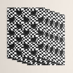 Black and white checkered love heart pattern Wrapping Paper Gallery Image 3