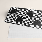 Black and white checkered love heart pattern Wrapping Paper Gallery Image 2