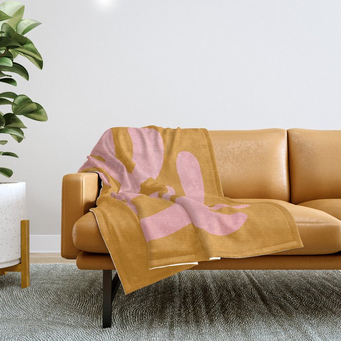 Lilac & Sundown: Matisse Paper Cutouts 03 Throw Blanket Gallery Image 1