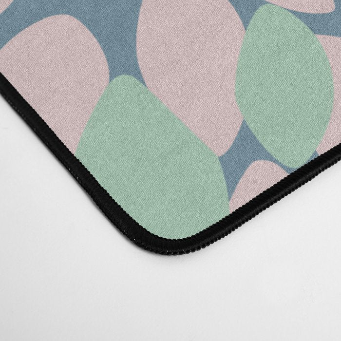 Festive, Floral Prints, Bright Pink, Teal and Green Desk Mat Gallery Image 4