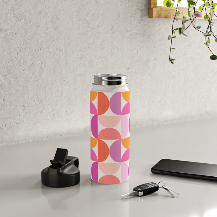 Mid Century Modern Shapes - Pink Water Bottle Gallery Image 4