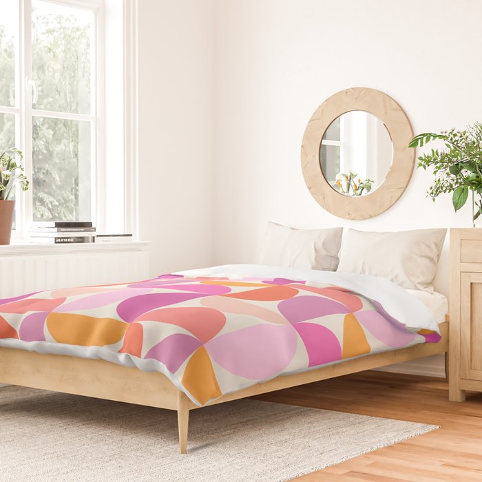 Mid Century Modern Shapes - Pink Duvet Cover Gallery Image 2