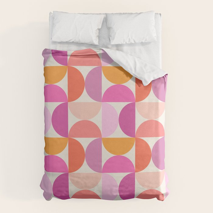 Mid Century Modern Shapes - Pink Duvet Cover Gallery Image 1