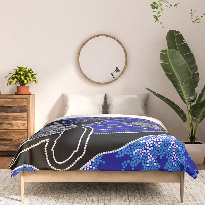 Authentic Aboriginal Art - Baby Sea Turtles Comforter Gallery Image 3