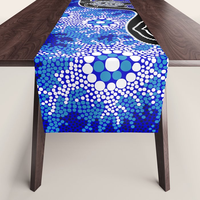 Authentic Aboriginal Art - Baby Sea Turtles Table Runner Gallery Image 1