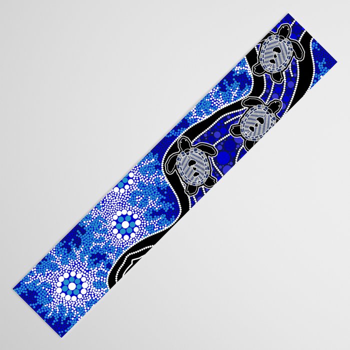 Authentic Aboriginal Art - Baby Sea Turtles Table Runner Gallery Image 3