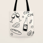 Cheers. Cheese and Wine Tote Bag Gallery Image 1